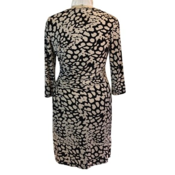 Calvin Klein Womens Black & White Animal Print Dress Size 10 Polyester - Picture 2 of 9